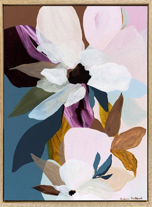 Magnolias in the Spring | Floral Canvas Art Print - Prudence De Marchi