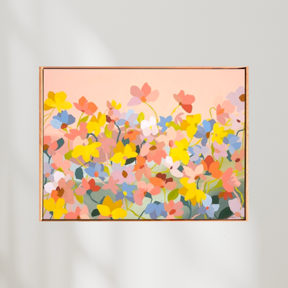 Dancing Flowers | Bright Flowers Canvas Art Print - Prudence De Marchi