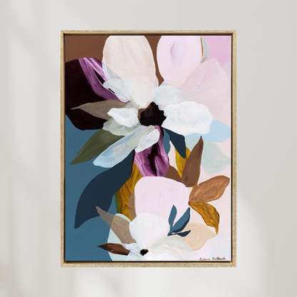 Magnolias in the Spring | Floral Canvas Art Print - Prudence De Marchi