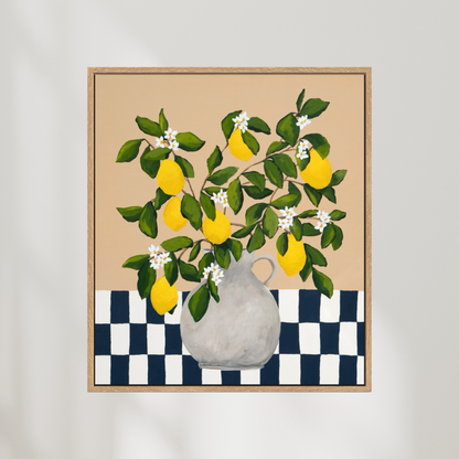 Lemons for Life | Abstract Floral Canvas Art Print