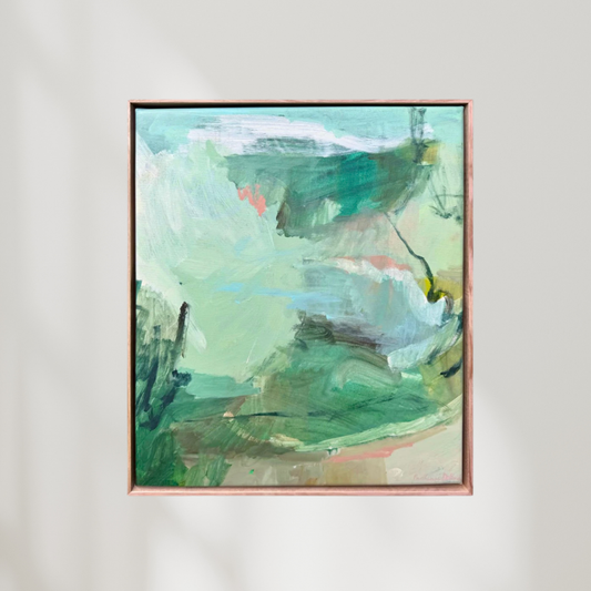 Abstract artwork titled Overgrown by Prudence De Marchi featuring vibrant, overgrown plant motifs in an original modern art style.