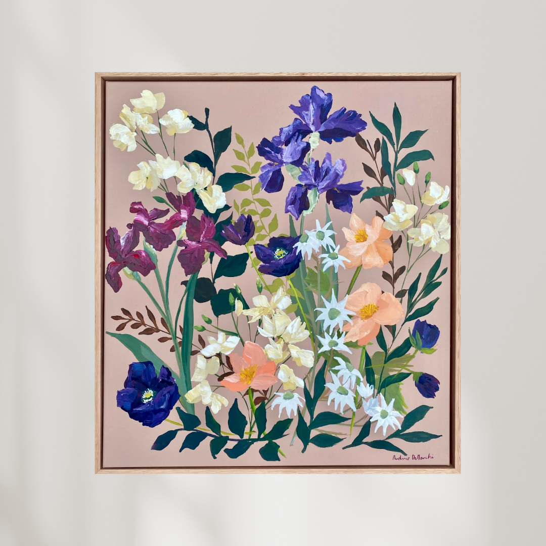 Shadow Flowers | Canvas Art Print - Prudence De Marchi