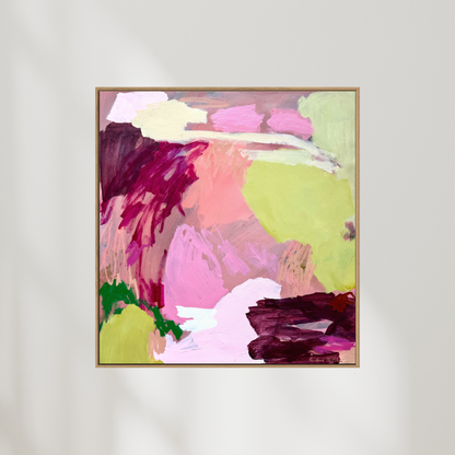 Abstract artwork titled "Forever Young" by Prudence De Marchi featuring vibrant colors and dynamic brushstrokes.