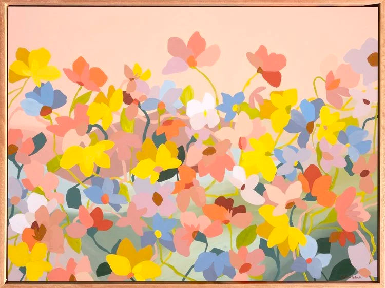 Dancing Flowers | Bright Flowers Canvas Art Print - Prudence De Marchi