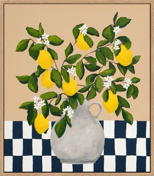 Lemons for Life | Abstract Floral Canvas Art Print