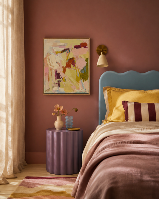 Bright Lights original abstract artwork by Prudence De Marchi featuring vibrant, colorful brushstrokes on canvas.