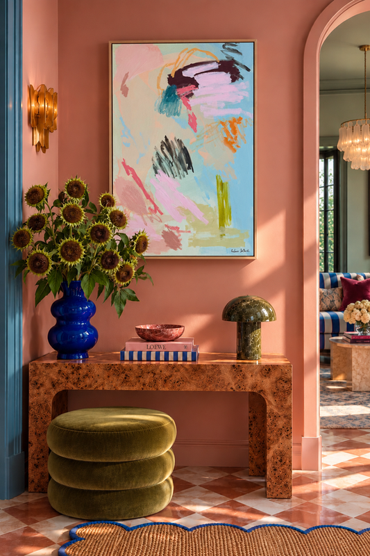 That Joy — Abstract artwork by Prudence De Marchi featuring vibrant, flowing colors and dynamic brushstrokes on canvas.